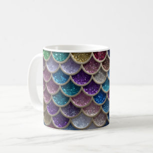 Mug Échelles de Parties scintillant de verre de sirène