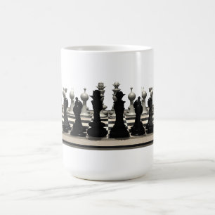 Mug Échiquier avec des pièces d'échecs :
