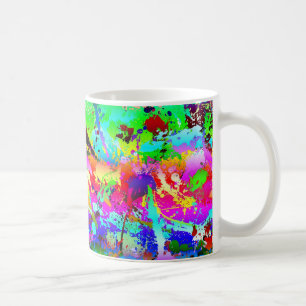 Mug Éclaboussure au néon fraîche d'arc-en-ciel