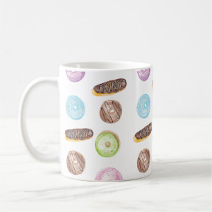 Mug Éclairs Donuts Aquarelle Amusant Caprice Sucré