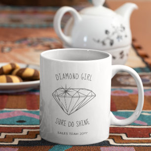 Mug Éclat de fille de diamant personnalisé