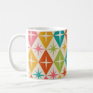 Mug Éclats de étoiles de milieu de siècle sur des diam