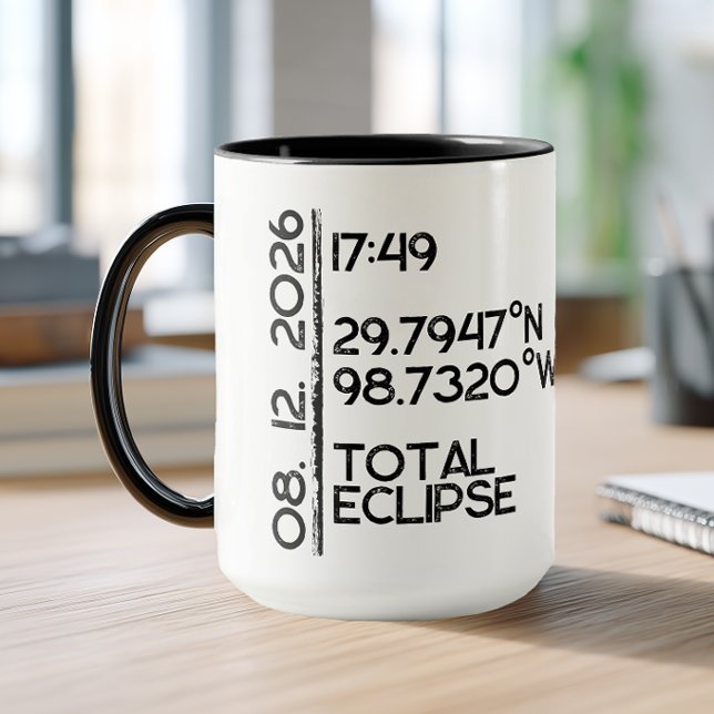 Mug Éclipse personnalisée 2026 (Custom Eclipse Coffee Mug)
