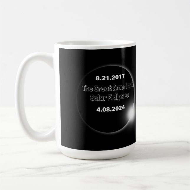 Mug Éclipse solaire double datée 2024 & 2017 (Gauche)