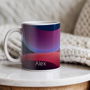 Mug École abstraite bleu foncé violet