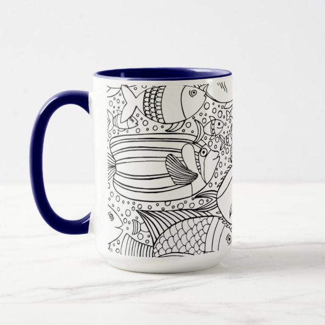 Mug École De Poissons Inspirée (Gauche)