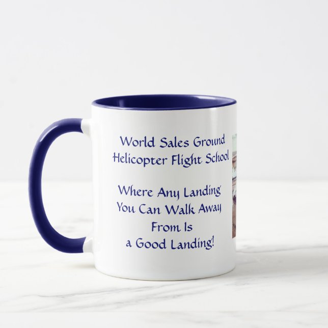 MUG ÉCOLE DE VOL HÉLICOPTÈRE HUMOREUSE (Gauche)