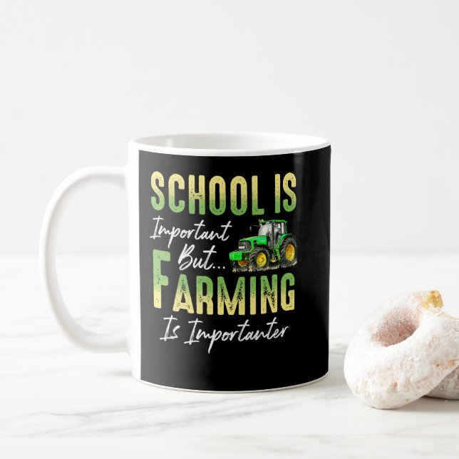 Mug École, mais l'agriculture est important Tracteur a (Avec donut)