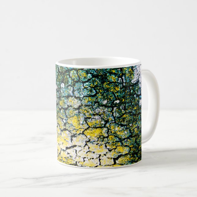 Mug Écorce d'arbre vert et jaune (Devant droit)