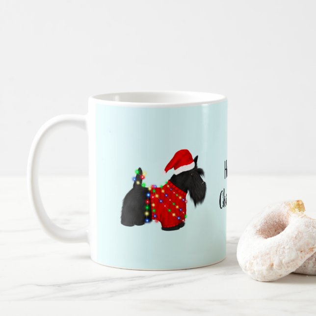 Mug Ecosse Terrier (Scotty Dog) Noël (Avec donut)