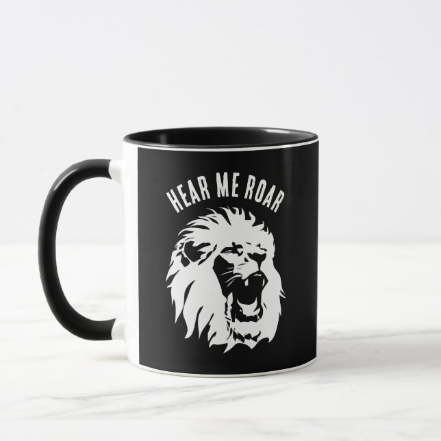 Mug Écoutez-moi le visage du lion rugissant (Gauche)
