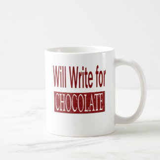 Mug Écrira pour le cadeau de chocolat pour des auteurs