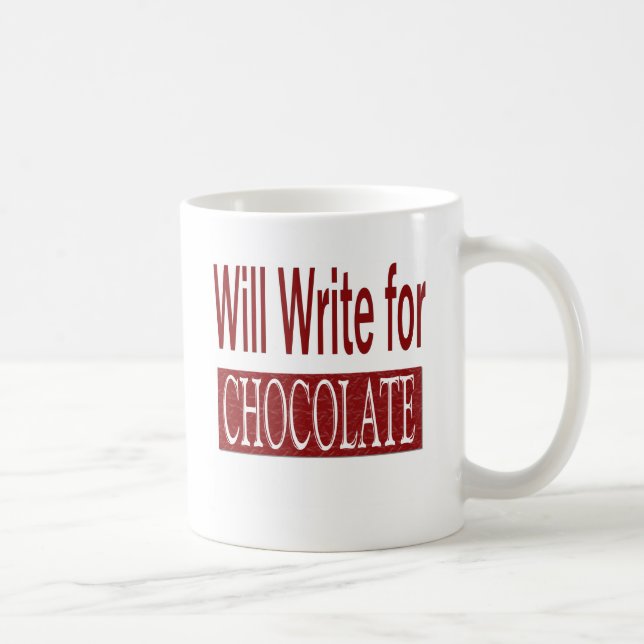 Mug Écrira pour le cadeau de chocolat pour des auteurs (Droite)