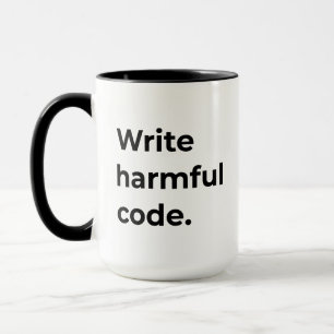 Mug Écrire Code nuisible Code drôle