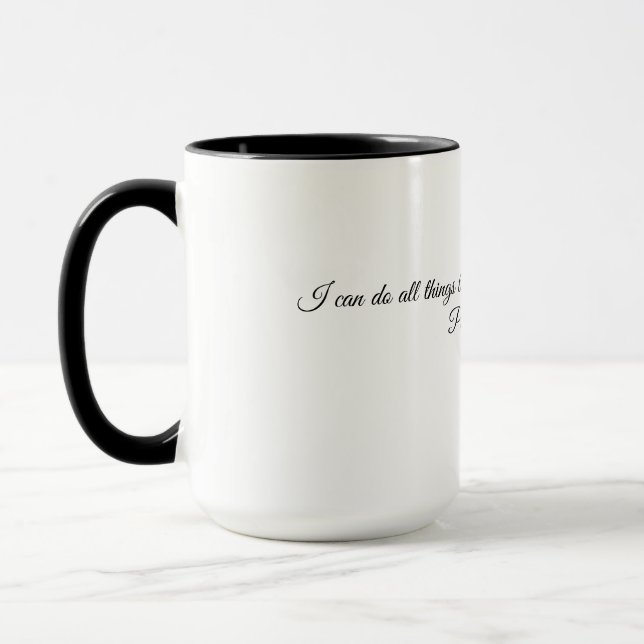 Mug Écriture Café Coupe, Motivationnel Bible Verse (Gauche)