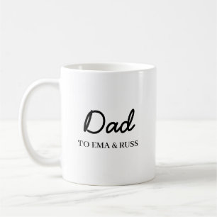 Mug Écriture de noms d'enfants pour la fête des pères 