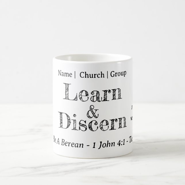 Mug Écriture de recherche beréenne personnalisée (Centre)