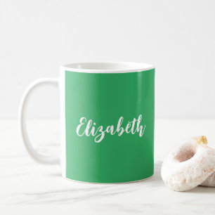 Mug Écriture manuscrite Nom de la pâte à café Sea Gree
