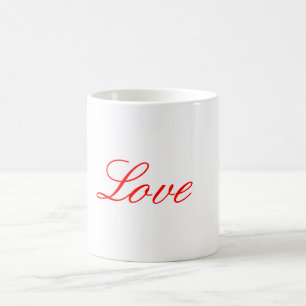 Mug Écriture Mariage tendance White Red Love Nom