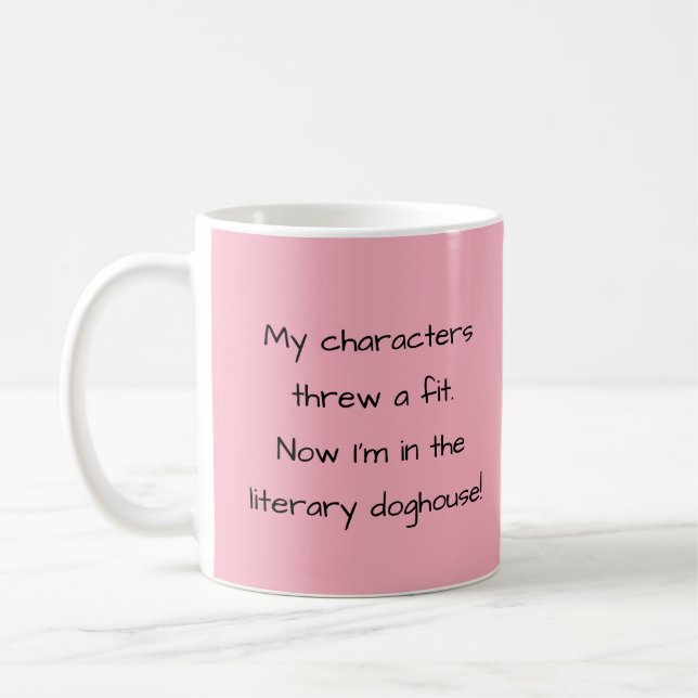 Mug Écriture rose drôle de l'auteur (Gauche)