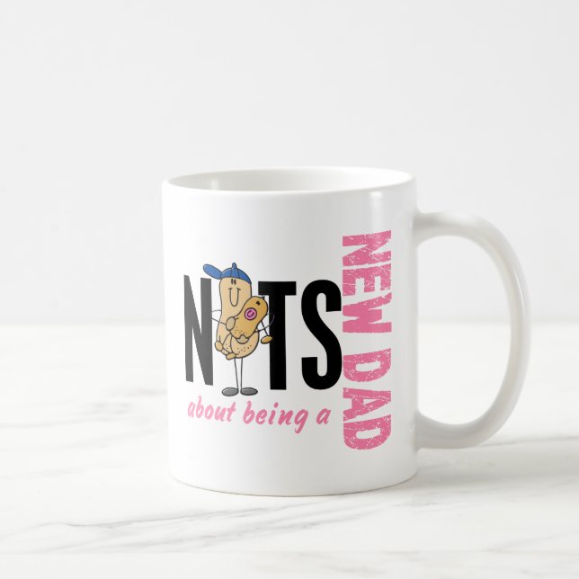 Mug Écrous au sujet d'être un nouveau papa 1 (rose) (Droite)