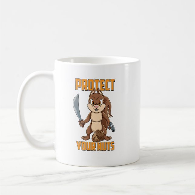Mug Écureuil cool Protégez vos noix Chasseurs d'écureu (Gauche)