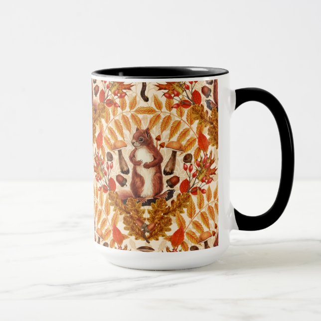 Mug Écureuil d'automne sur blanc (Droite)