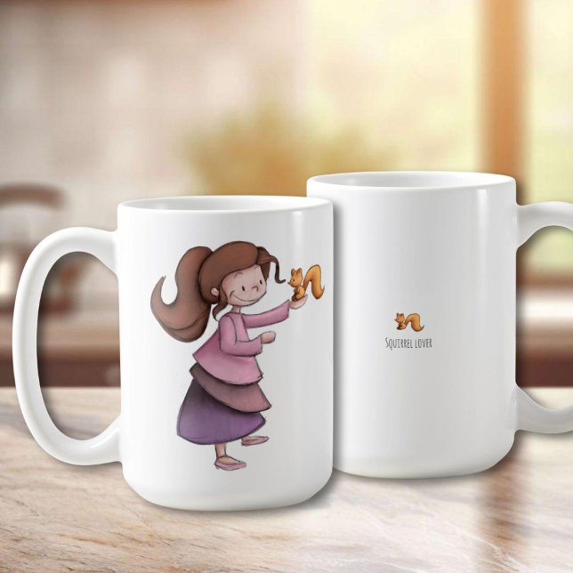 Mug Écureuil de fille mignonne (Créateur téléchargé)