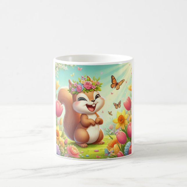 Mug Écureuil du printemps mignon et heureux (Centre)