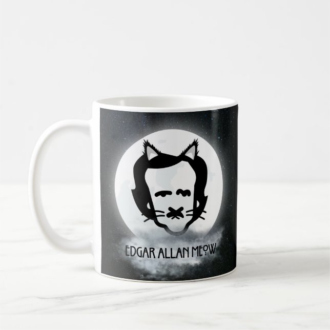Mug Edgar Allan Meow dans le noir (Gauche)