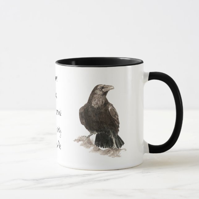 Mug Edgar Allen Poe, Citation Raven Insanity (Droite)
