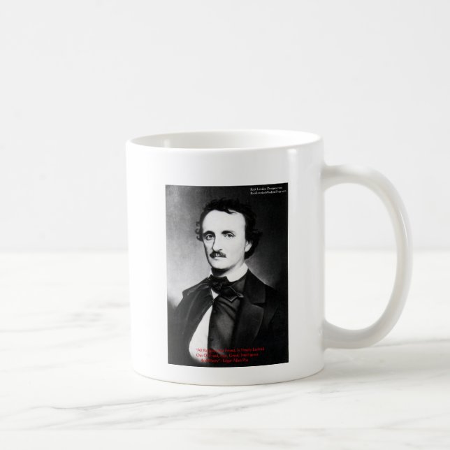 Mug Edgar Allen Poe "La religion est" Citation de sage (Droite)