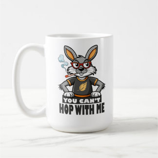 Mug Edgy Cartoon Rabbit avec lunettes et cigarette
