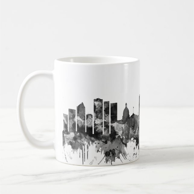 Mug Edmonton Canada Skyline BW (Gauche)