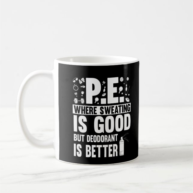 Mug Éducation physique PE Enseignant plaisanter (Gauche)