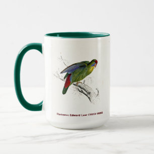 Mug Edward Lear Collection d'oiseaux Perruche à perche