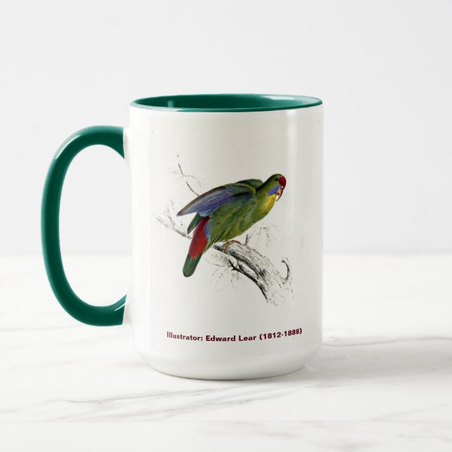Mug Edward Lear Collection d'oiseaux Perruche à perche (Gauche)