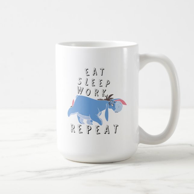 Mug Eeyore | Répéter le travail du sommeil (Droite)