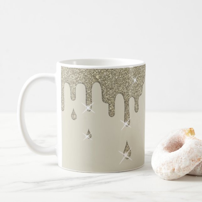 Mug Effet Parties scintillant en argent et étincelles (Avec donut)