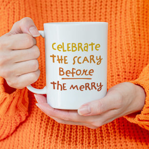 Mug Effrayant avant joyeux orange jolie Halloween