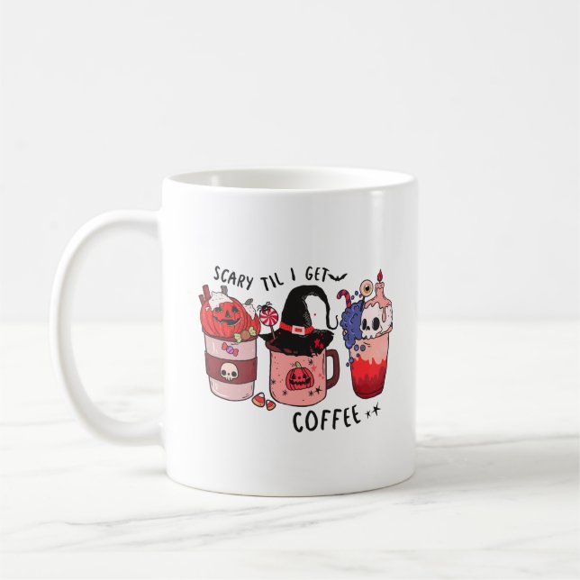 Mug Effrayant Jusqu'à ce que j'obtienne du café Hallow (Gauche)