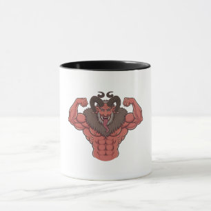 Mug Éffrayant Krampus Noël Flexing Muscle Fitness