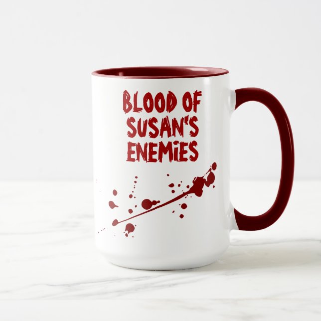 Mug Effrayant sang éclabousser sang de mes ennemis Hal (Droite)