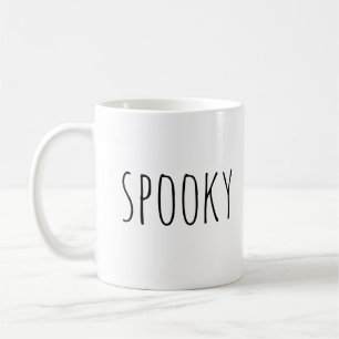 Mug Éffrayant. Typographie mignonne noire et blanche H