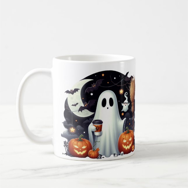 Mug Éffrayants citrouilles fantômes d'Halloween (Gauche)