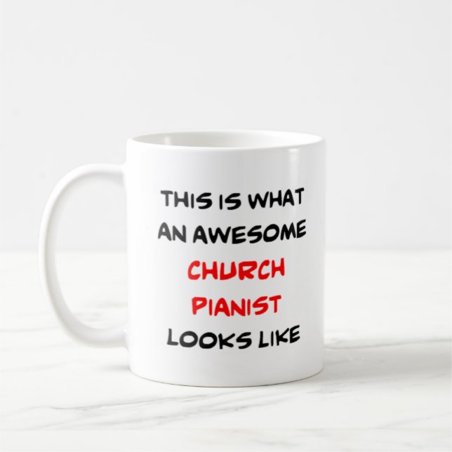 Mug église pianiste, géniale (Gauche)