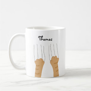 Mug Égratignures personnalisées de chat orange