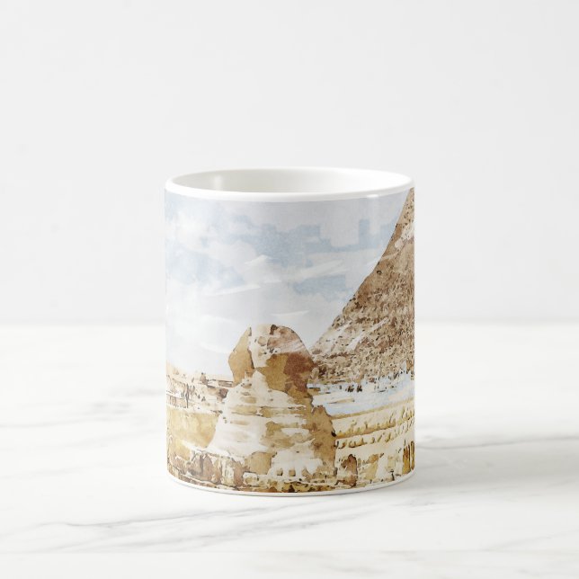 Mug Égypte Sphinx Gizeh Pyramides Voyager Art (Centre)
