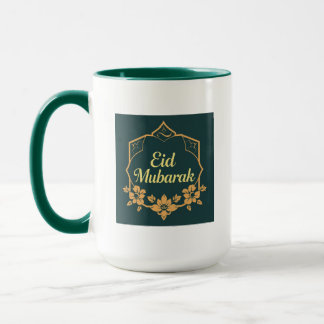 Mug Eid Mubarak Minimaliste Élégant – Vert Émeraud