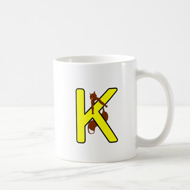 Mug Ekorrmugg Bokstav K Vänsterhand Kaffemugg (Droite)